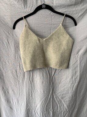 Sage Green knit crop top